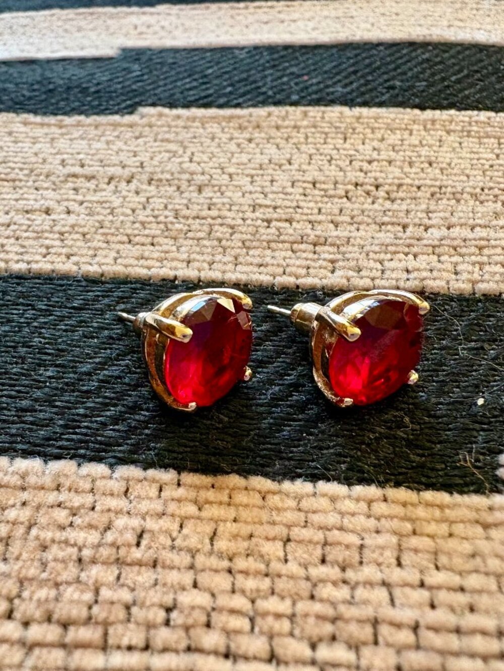 Ruby Red Stud Earrings